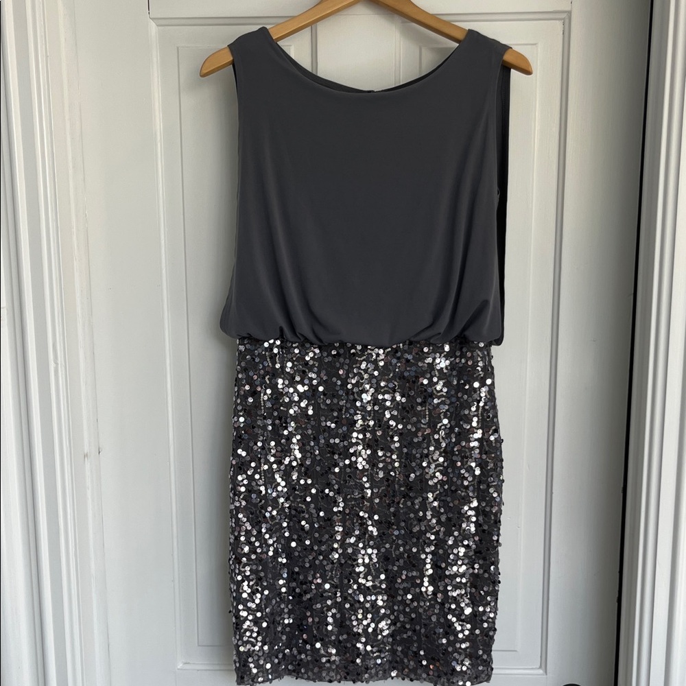Cynthia Rowley Gray and Silver Sequin Mini Dress
